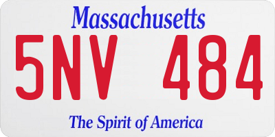 MA license plate 5NV484