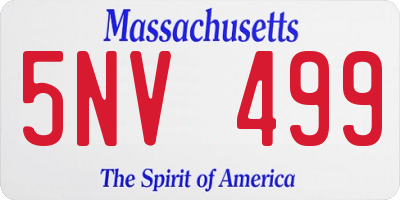 MA license plate 5NV499