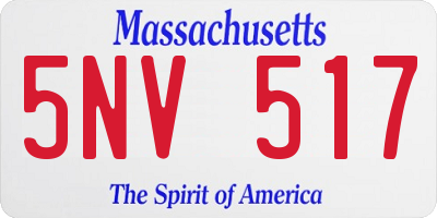 MA license plate 5NV517
