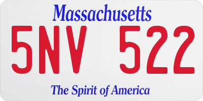 MA license plate 5NV522