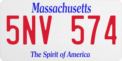 MA license plate 5NV574