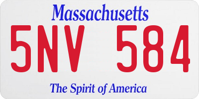 MA license plate 5NV584