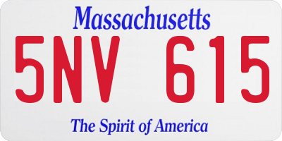 MA license plate 5NV615
