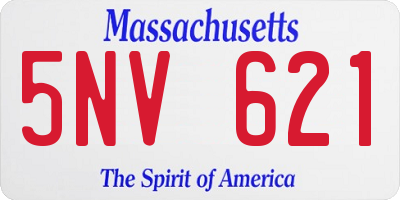 MA license plate 5NV621