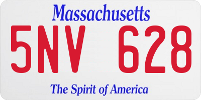 MA license plate 5NV628