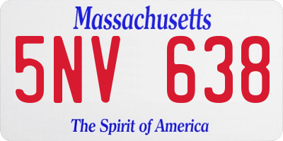 MA license plate 5NV638