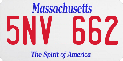 MA license plate 5NV662