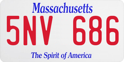 MA license plate 5NV686