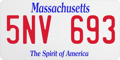 MA license plate 5NV693