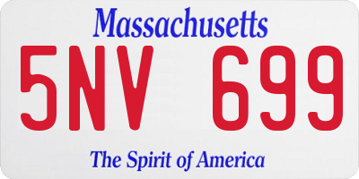 MA license plate 5NV699