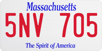 MA license plate 5NV705