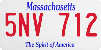 MA license plate 5NV712