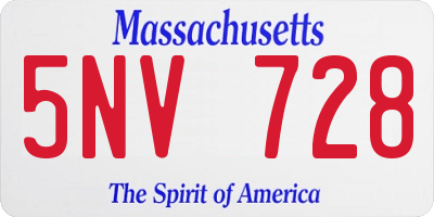 MA license plate 5NV728