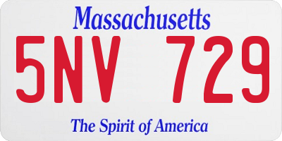 MA license plate 5NV729