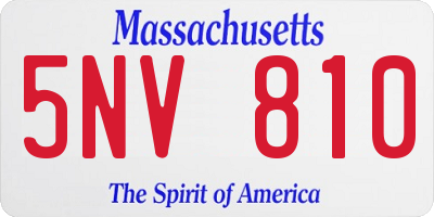 MA license plate 5NV810