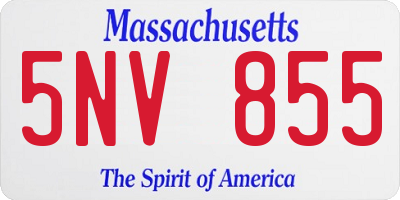MA license plate 5NV855