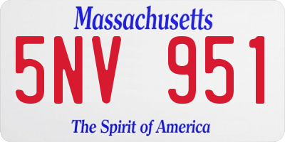MA license plate 5NV951