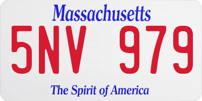 MA license plate 5NV979