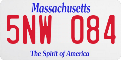 MA license plate 5NW084