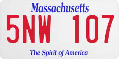 MA license plate 5NW107
