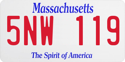 MA license plate 5NW119