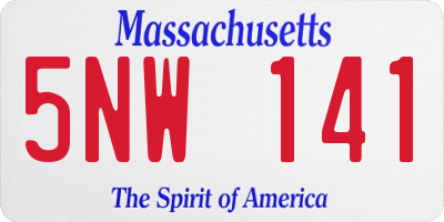 MA license plate 5NW141