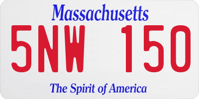 MA license plate 5NW150