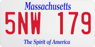 MA license plate 5NW179