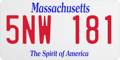 MA license plate 5NW181