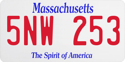 MA license plate 5NW253