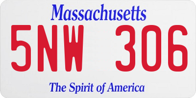 MA license plate 5NW306