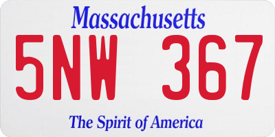 MA license plate 5NW367