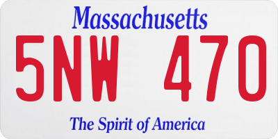 MA license plate 5NW470