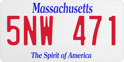 MA license plate 5NW471