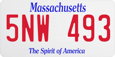 MA license plate 5NW493