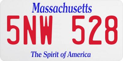 MA license plate 5NW528