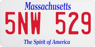 MA license plate 5NW529