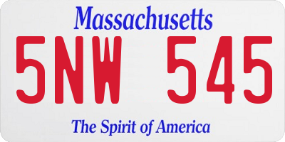 MA license plate 5NW545