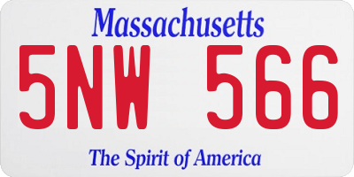 MA license plate 5NW566