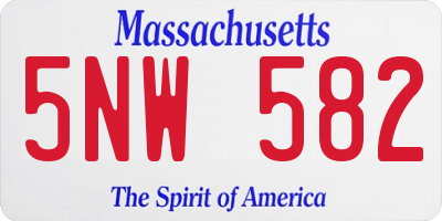 MA license plate 5NW582