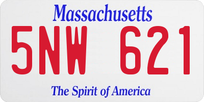 MA license plate 5NW621