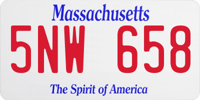 MA license plate 5NW658