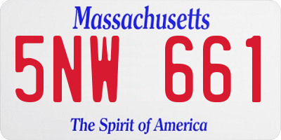 MA license plate 5NW661