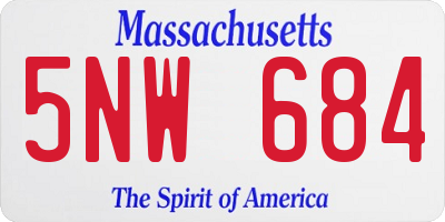 MA license plate 5NW684