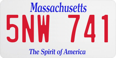 MA license plate 5NW741