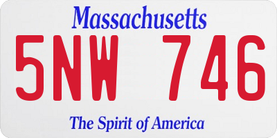 MA license plate 5NW746