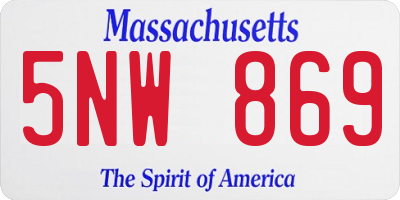 MA license plate 5NW869