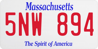 MA license plate 5NW894