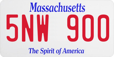 MA license plate 5NW900