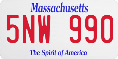 MA license plate 5NW990